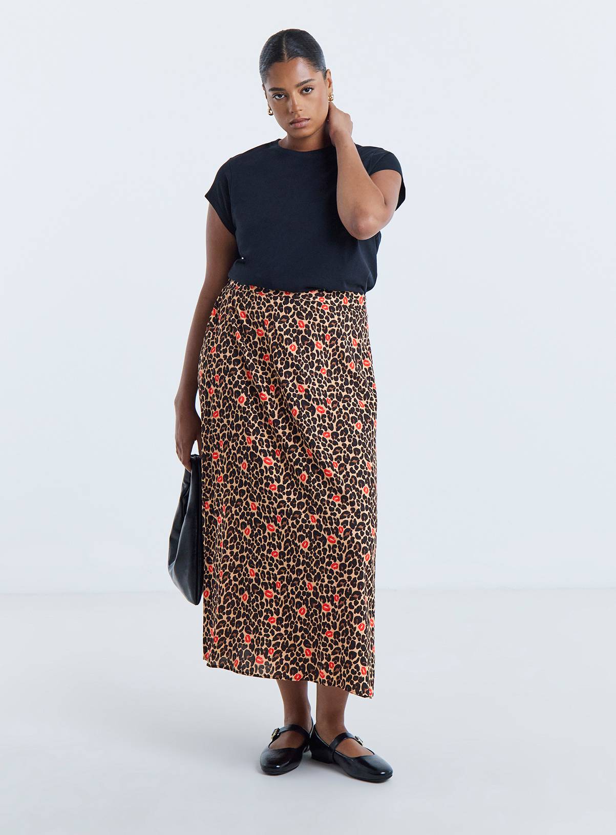 SIMPLY BE Leopard Woven Midaxi Skirt 16 - Image 2